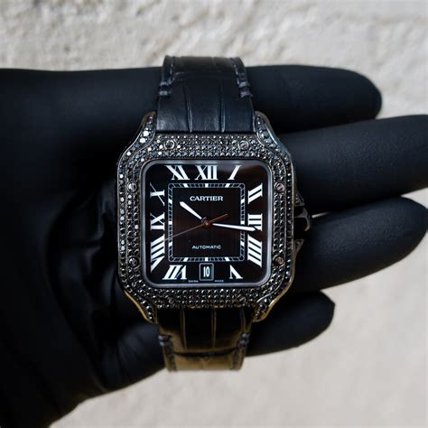 cartier black diamond watch|cartier diamond watches price.